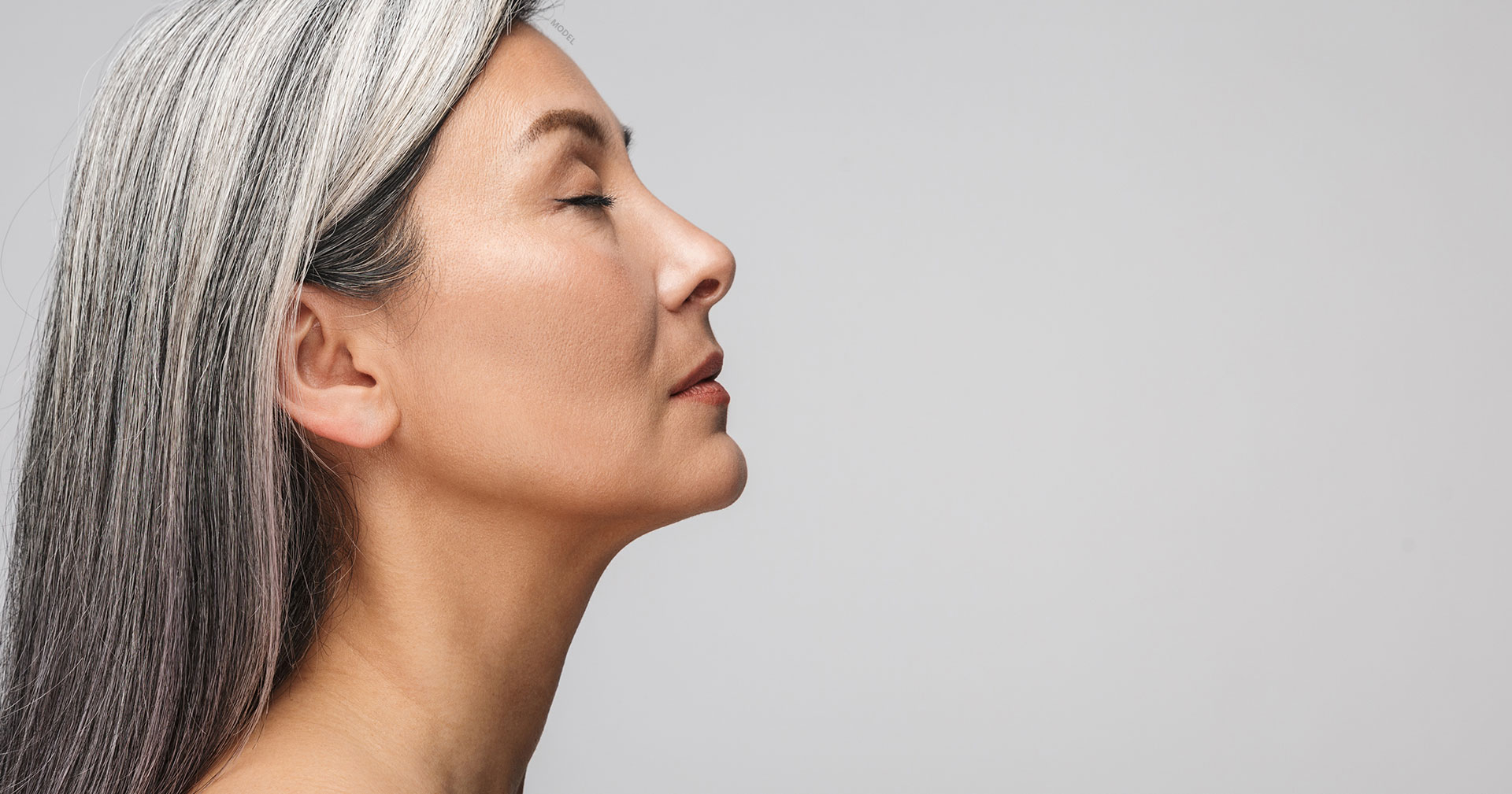 Profile of a mature woman