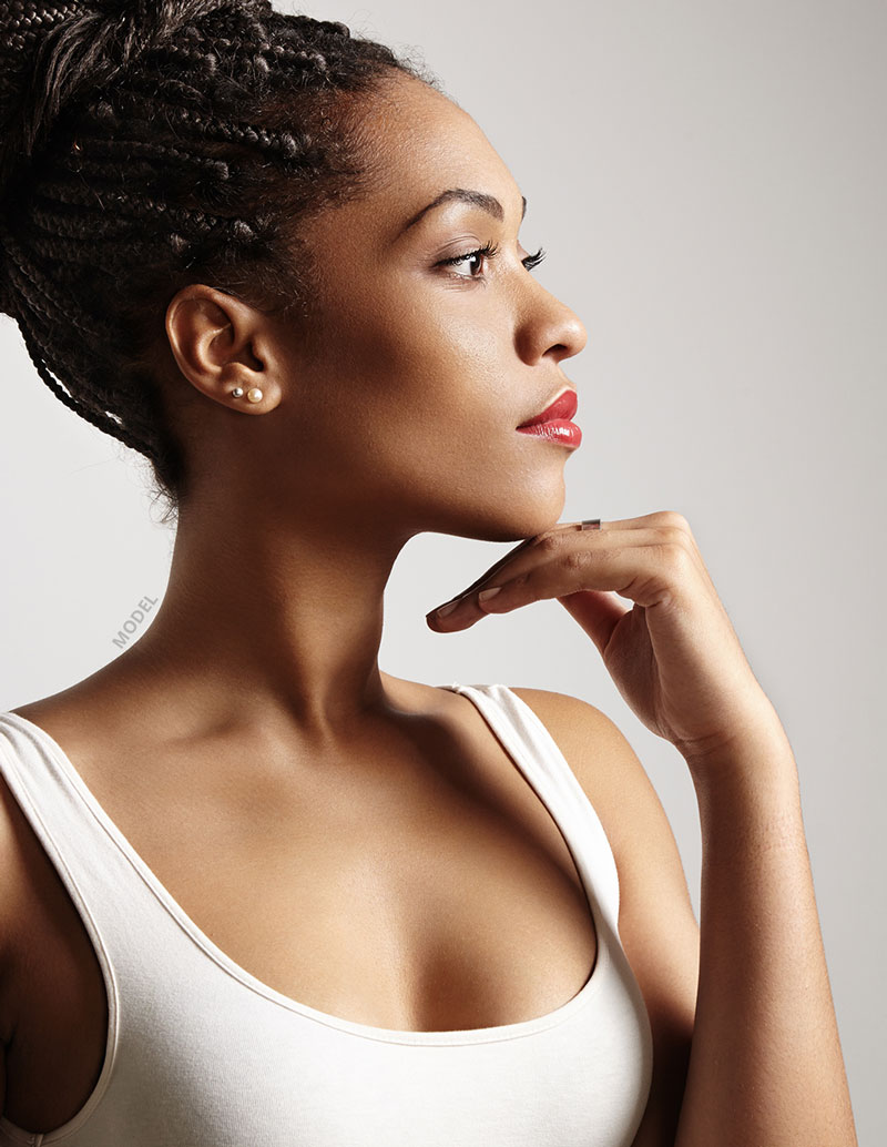 upper eyelid surgery - African american female model
