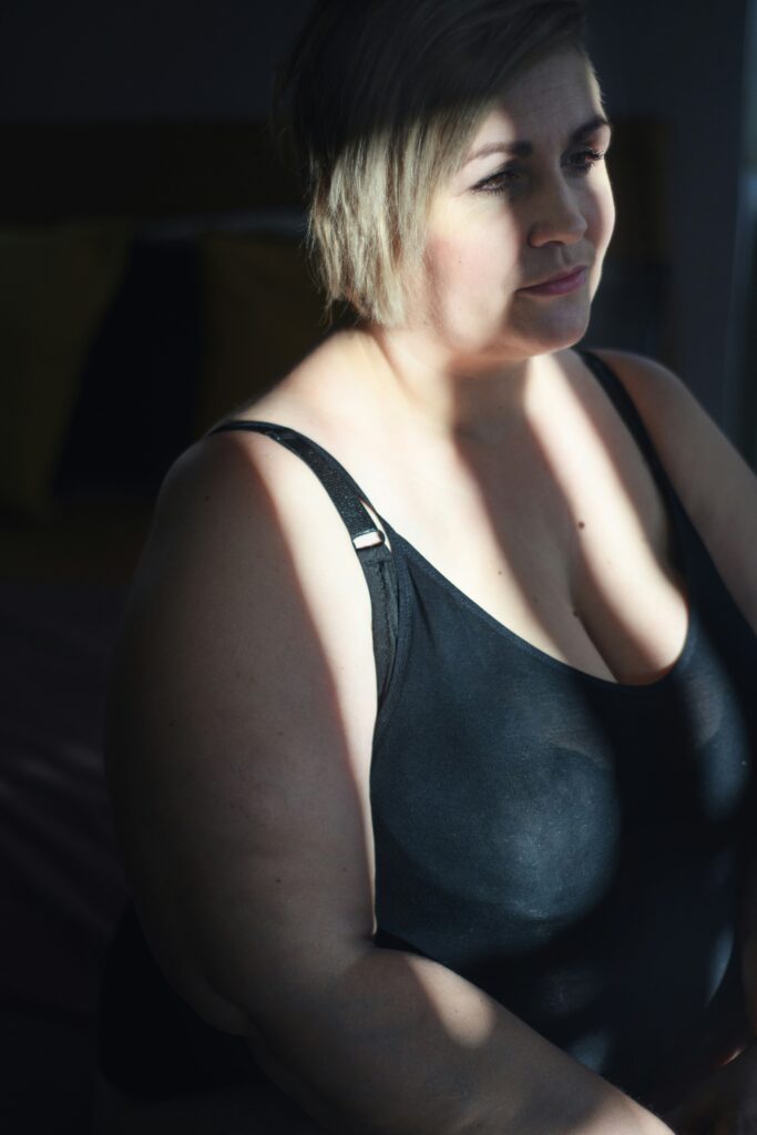 lonely woman thinking at home