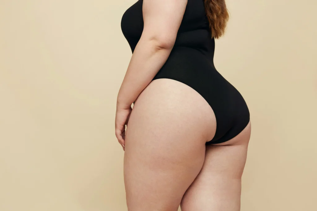Woman in a black suimsuit