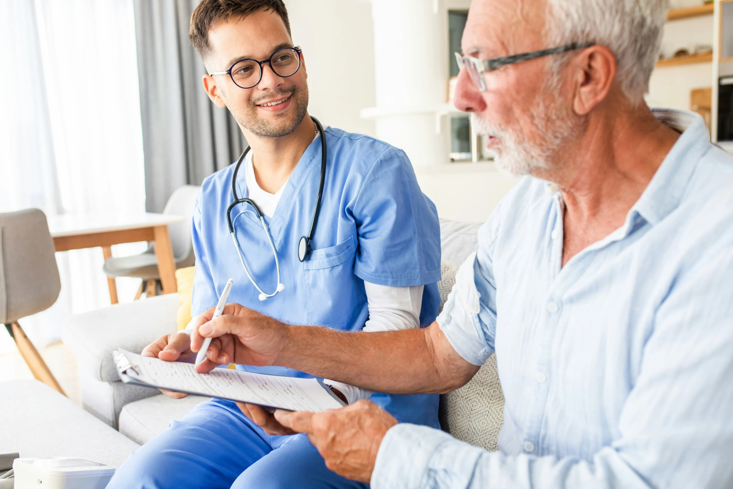 Image of a doctor consulting a patient, illustrating are hair transplants in Turkey safe