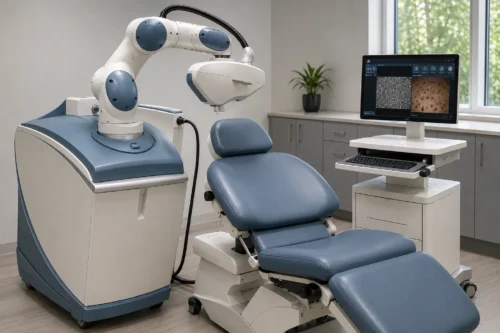 image of ARTAS robotic hair transplant cost technology in a treatment room