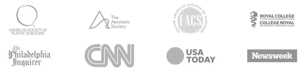 Image of Dr. Adrian Lo_s board certifications and media recognition logos