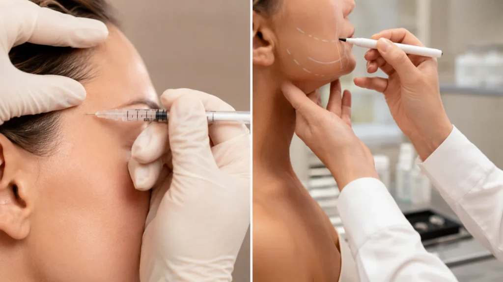 Image of a facelift vs botox consultation with a plastic surgeon