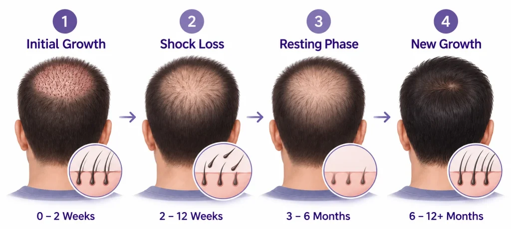 Infographic of shock loss recovery timeline stages