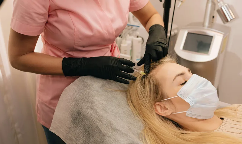 PRP injection into the scalp for hair loss treatment